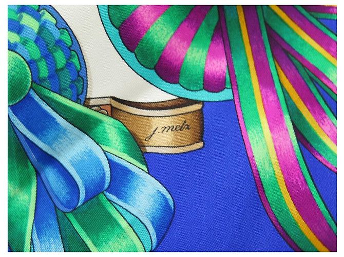 Hermès HERMES SCIARPA I NASTRI DEL CAVALLO METZ CARRE 90 SETA SCIARPA IN SETA BLU - vista 6
