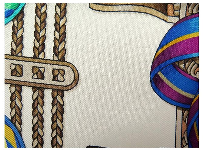 Hermès HERMES SCIARPA I NASTRI DEL CAVALLO METZ CARRE 90 SETA SCIARPA IN SETA BLU - vista 7