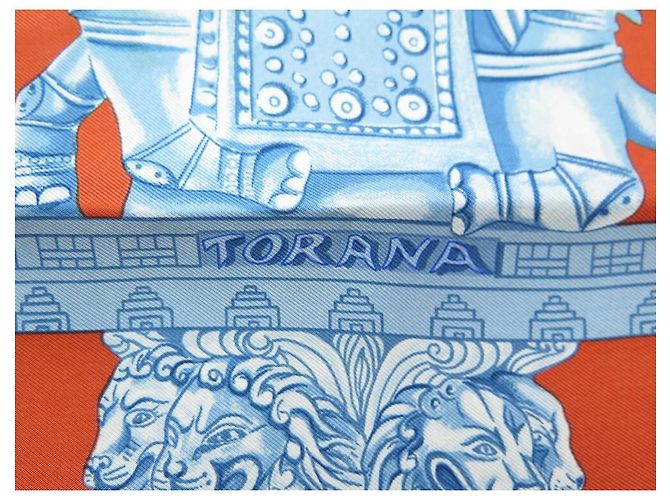 Hermès SCIARPA QUADRATA HERMES TORANA 90 SCIARPA CM ANNIE FAIVRE IN SETA GIALLA Giallo - vista 4