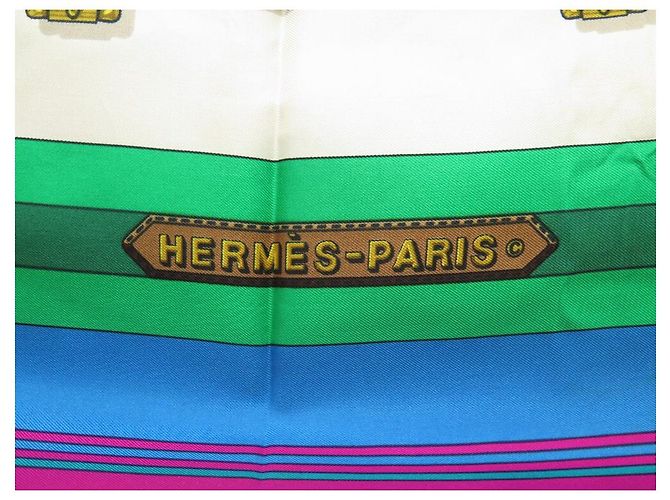 Hermès SCIARPA HERMES LES SANGLES DI JOACHIM METZ CARE 90 SETA SCIARPA IN SETA VIOLA Porpora - vista 3