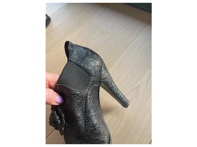Cambon chanel botas camelia flor negro - vista 4