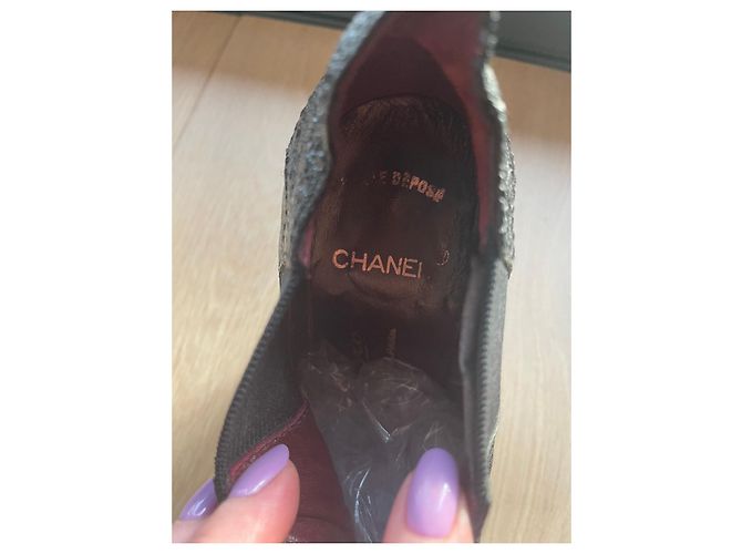 Cambon chanel botas camelia flor negro - vista 7
