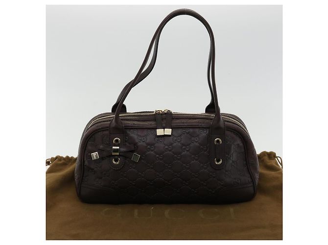 GUCCI GG Canvas Borsa A Tracolla Guccissima Marrone Auth am3101 - vista 12