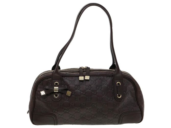 GUCCI GG Canvas Borsa A Tracolla Guccissima Marrone Auth am3101 - vista 13