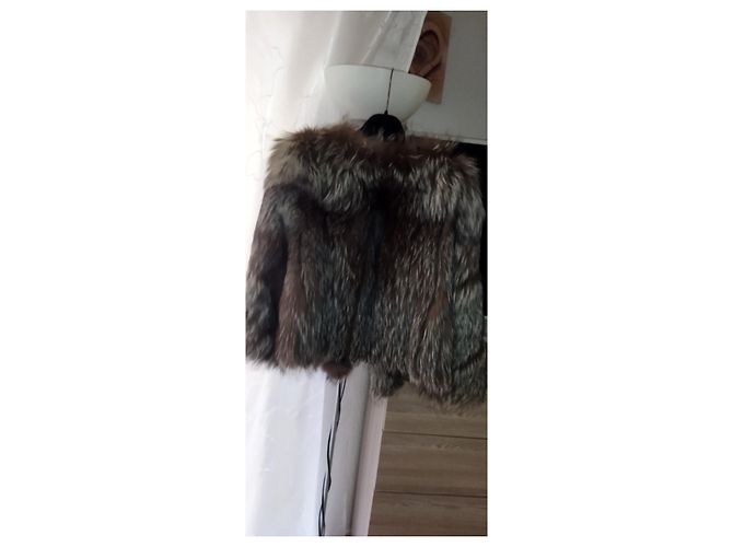 Valentino Kurze Pelzjacke aus Silberfuchs Grau - Ansicht 2