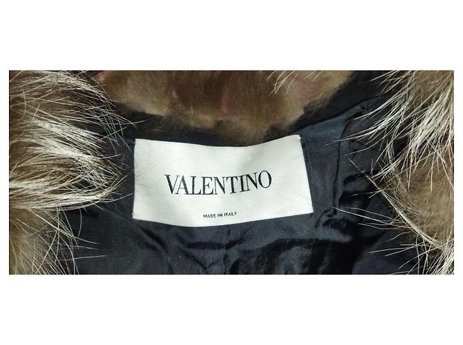 Valentino Kurze Pelzjacke aus Silberfuchs Grau - Ansicht 4