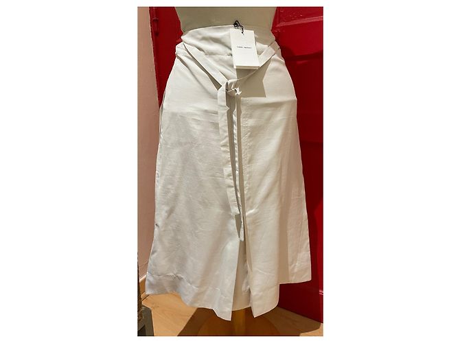 Falda de seda Isabel Marant Marfil Crema - vista 2
