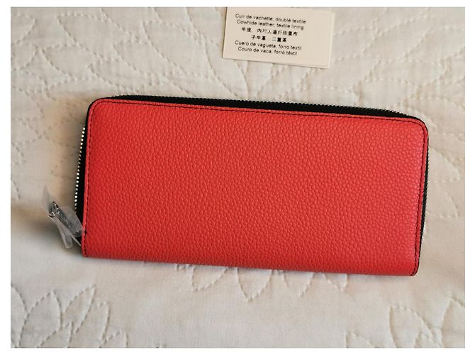 Portafoglio Lancel in pelle con zip color papaya Arancione - vista 2