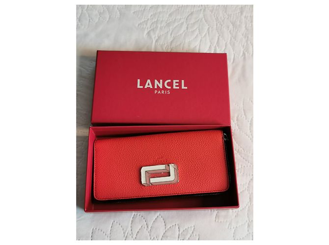 Portafoglio Lancel in pelle con zip color papaya Arancione - vista 3