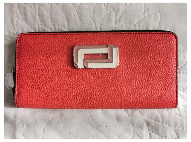 Portafoglio Lancel in pelle con zip color papaya Arancione - vista 4
