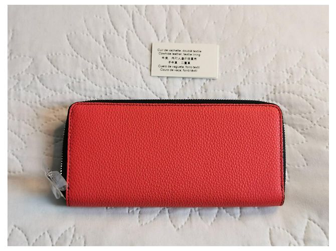 Portafoglio Lancel in pelle con zip color papaya Arancione - vista 8