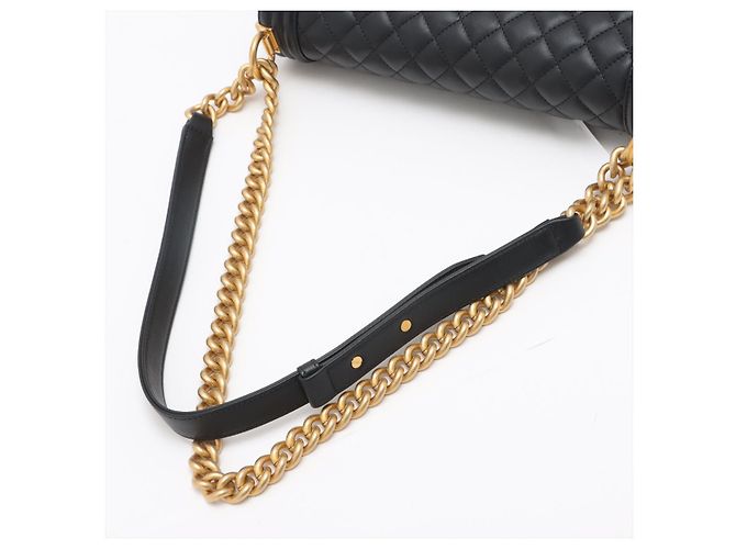 Boy Chanel Jungen Lederkette Schwarz Gold Metall - Ansicht 18
