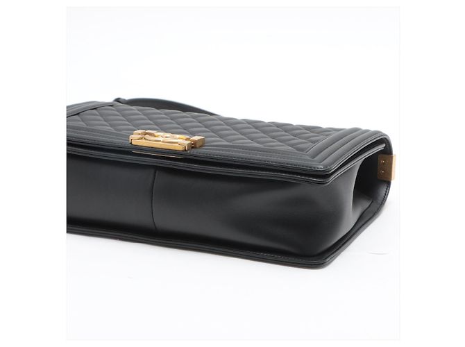 Boy Chanel Jungen Lederkette Schwarz Gold Metall - Ansicht 7