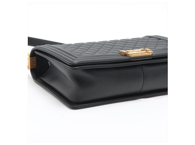 Boy Chanel Jungen Lederkette Schwarz Gold Metall - Ansicht 8