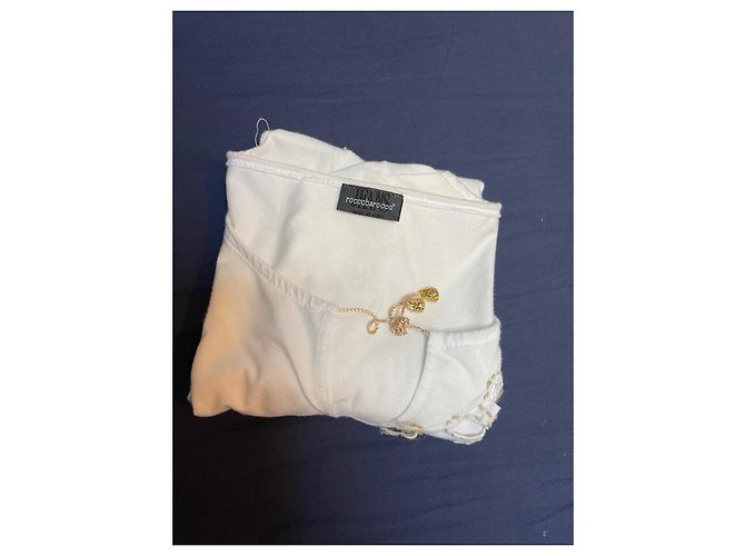 Camiseta blanca de algodón ROCCOBAROCCO con detalles dorados Blanco - vista 13
