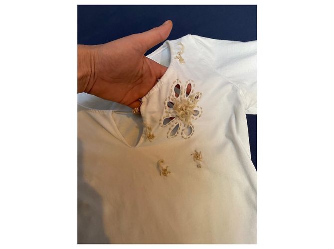 Camiseta blanca de algodón ROCCOBAROCCO con detalles dorados Blanco - vista 3