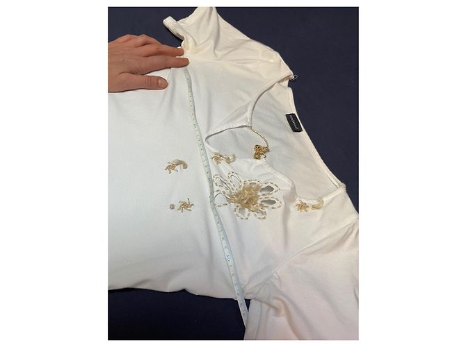 Camiseta blanca de algodón ROCCOBAROCCO con detalles dorados Blanco - vista 8