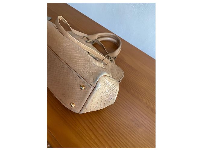 Longchamp Gatsby Handtasche aus beige Leder Python Optik - Ansicht 9