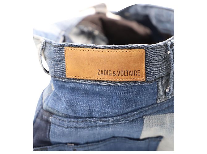 Zadig & Voltaire Minigonna Patch Work in Denim di Cotone Multicolor Stampa python - vista 4