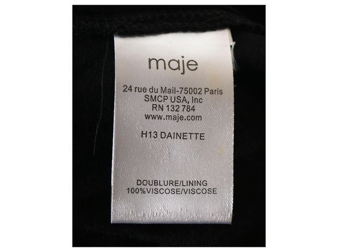 Maje Lace with Slip Dress aus schwarzer Viskose - Ansicht 6