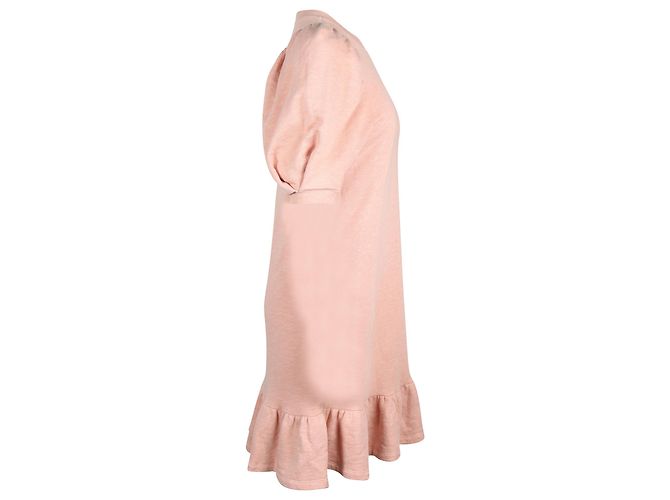 Vestido de punto con mangas abullonadas en algodón rosa de Ulla Johnson - vista 2