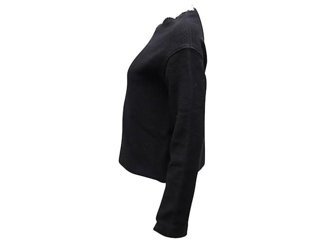 Simon Miller Pullover mit ausgefranstem Ausschnitt aus schwarzer Baumwolle - Ansicht 2