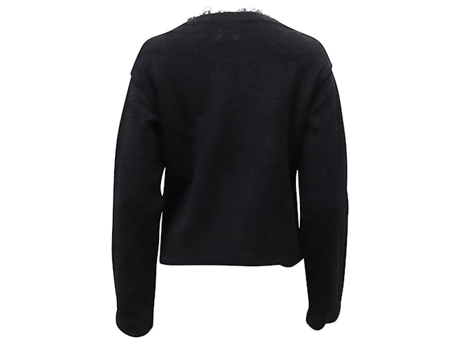 Simon Miller Pullover mit ausgefranstem Ausschnitt aus schwarzer Baumwolle - Ansicht 3