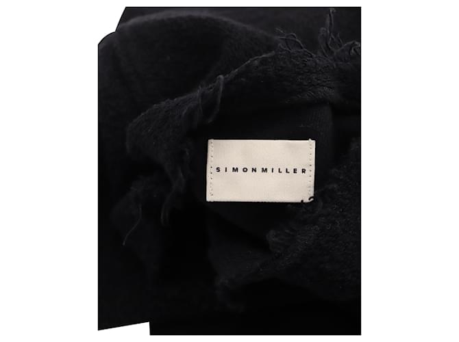 Simon Miller Pullover mit ausgefranstem Ausschnitt aus schwarzer Baumwolle - Ansicht 4