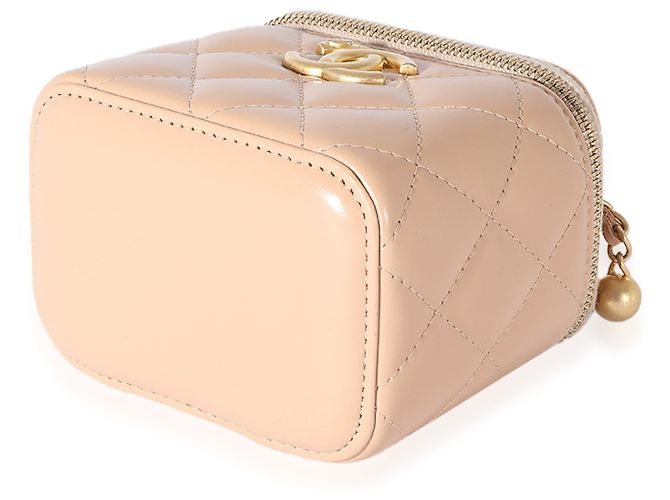 Vanity Chanel rosa gestepptes Lammfell Pearl Crush Mini-Kosmetikkoffer Pink - Ansicht 2
