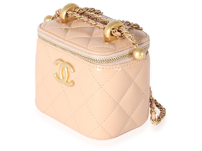 Vanity Chanel rosa gestepptes Lammfell Pearl Crush Mini-Kosmetikkoffer Pink - Ansicht 3