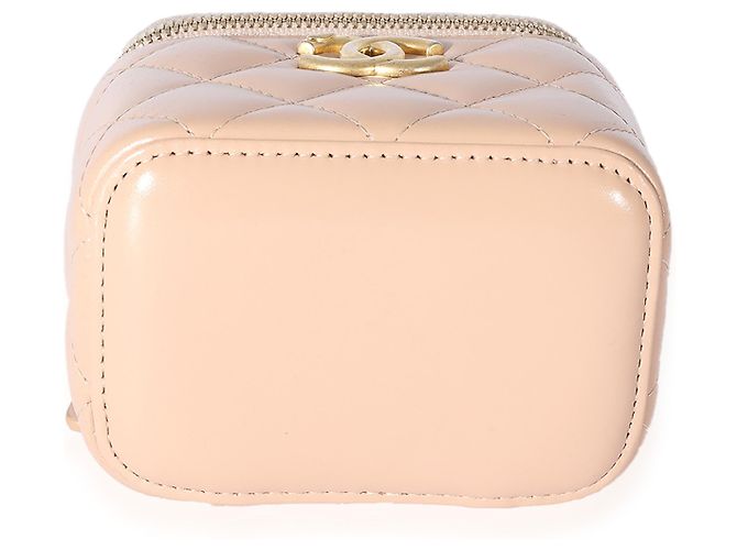 Vanity Chanel rosa gestepptes Lammfell Pearl Crush Mini-Kosmetikkoffer Pink - Ansicht 5