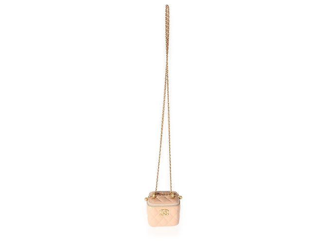 Vanity Chanel rosa gestepptes Lammfell Pearl Crush Mini-Kosmetikkoffer Pink - Ansicht 7