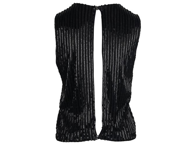 Top sin mangas con cuentas de Diane Von Furstenberg en algodón negro - vista 3