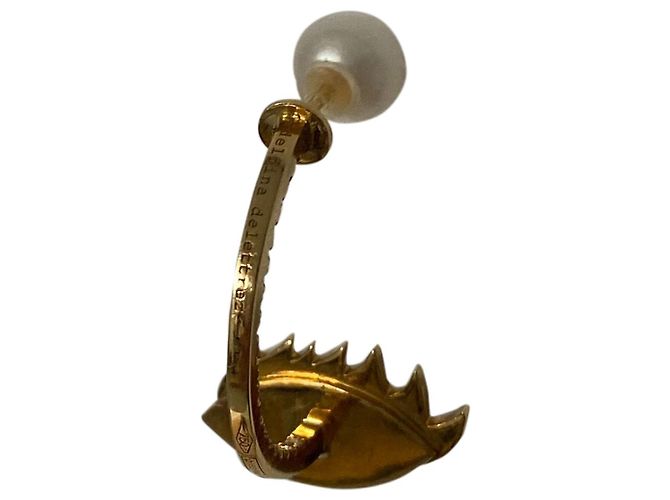 Delfina Delettrez Orecchino da piercing Eyes On Me con diamanti e zaffiri 18K Gold D'oro - vista 3
