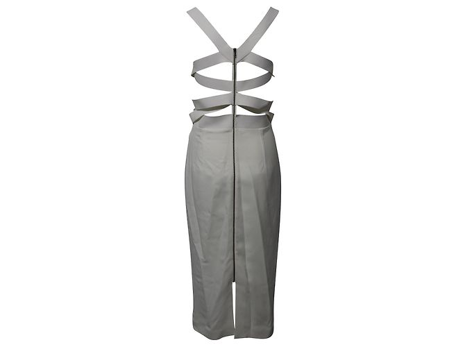 Roland Mouret Skeleton Strukturiertes Kleid aus weißem Polyester - Ansicht 2