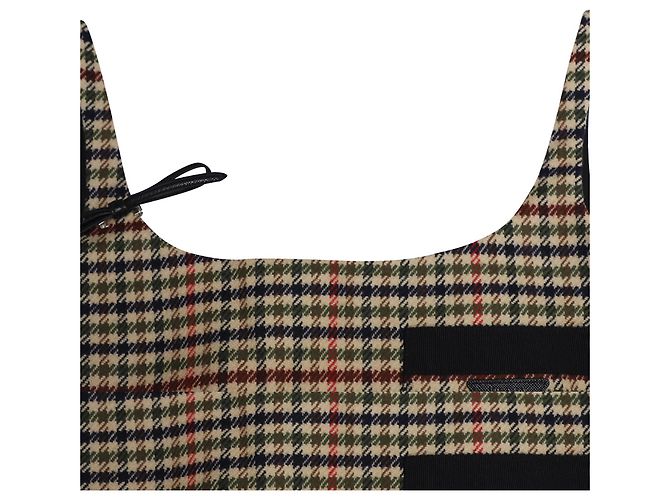 Bow Prada Houndstooth Pattern Etuikleid aus brauner Wolle - Ansicht 6