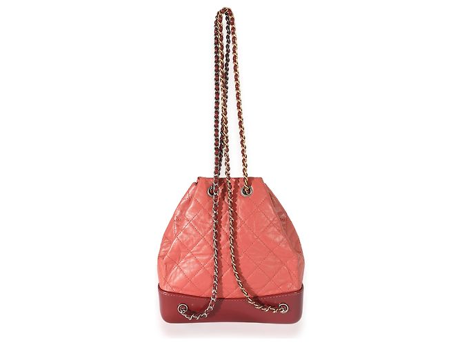 Chanel Raspberry Quilted Calfskin Small Gabrielle Backpack  Red - view 2