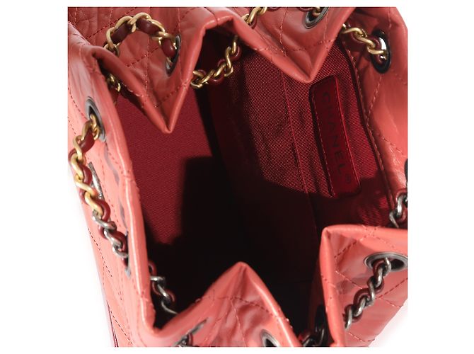 Chanel Raspberry Quilted Calfskin Small Gabrielle Backpack  Red - view 5