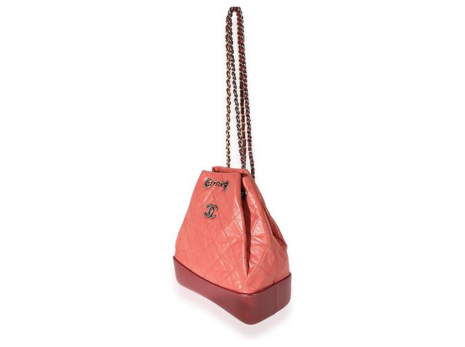 Chanel Raspberry Quilted Calfskin Small Gabrielle Backpack  Red - view 7