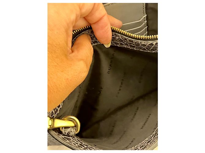 Burberry Pochette oder Clutch Bag, schwarzes gekrispeltes Leder - Ansicht 4
