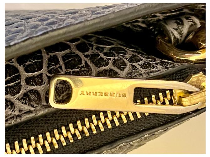 Burberry Pochette oder Clutch Bag, schwarzes gekrispeltes Leder - Ansicht 8