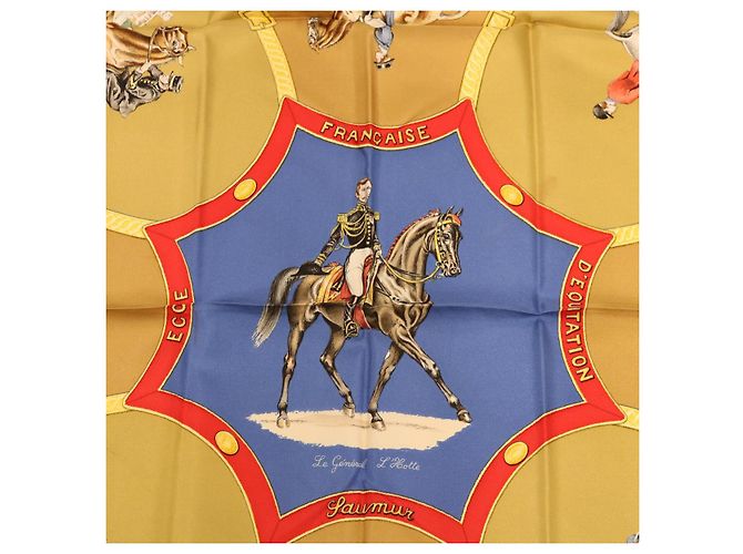 Hermès HERMES CARRE90 Sciarpa Seta ""ECOL FRANCAISE D""EQUITATION"" Blu Auth am3146 - vista 6