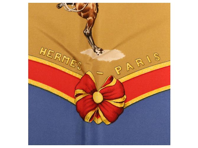 Hermès HERMES CARRE90 Sciarpa Seta ""ECOL FRANCAISE D""EQUITATION"" Blu Auth am3146 - vista 7