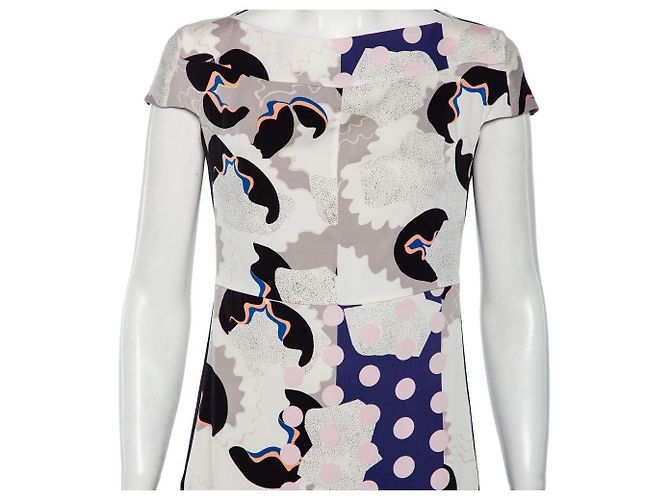 Abito Asami in seta Diane Von Furstenberg nero e multicolore - vista 3