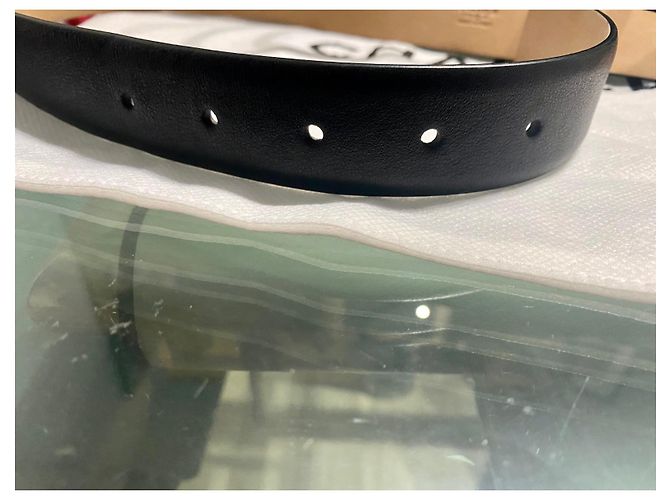 Chanel Ledergürtel mit Stahlschnalle Schwarz Silber - Ansicht 4