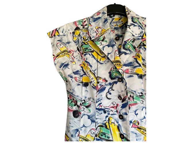 Camicia Chanel SS 94 Stampa CC Aeroplano Multicolore - vista 2