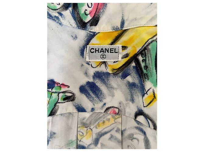 Camicia Chanel SS 94 Stampa CC Aeroplano Multicolore - vista 5