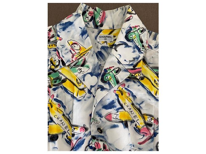 Camicia Chanel SS 94 Stampa CC Aeroplano Multicolore - vista 6