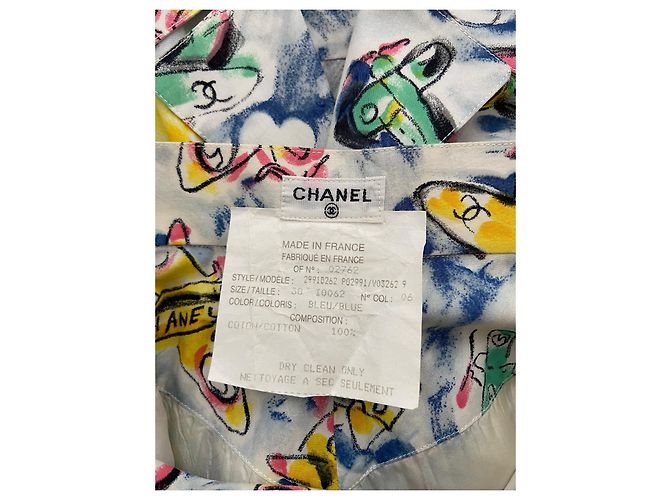 Pantalones Cortos Chanel con Estampado Airplane CC de Algodón Multicolor - vista 4