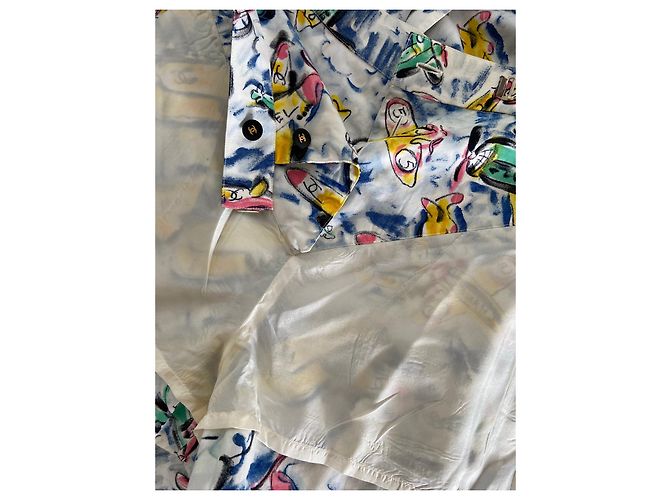 Pantalones Cortos Chanel con Estampado Airplane CC de Algodón Multicolor - vista 5